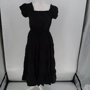 PRIM Black Tie Back Short Sleeve Can Be worn Off the Shoulder Dress XS NWT
